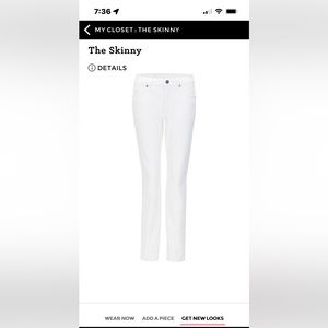 CAbi Skinny White Denim Jean